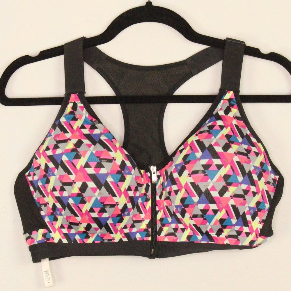 VSX Padded Sports Bra 38C Front Zipper Racerback